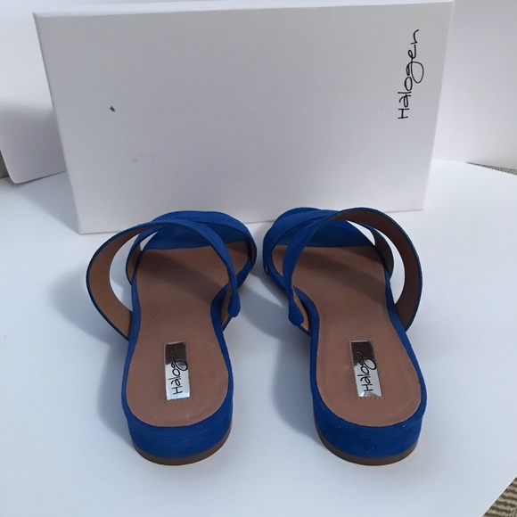 Halogen Blue Suede Slides Sandals - Picture 3 of 7